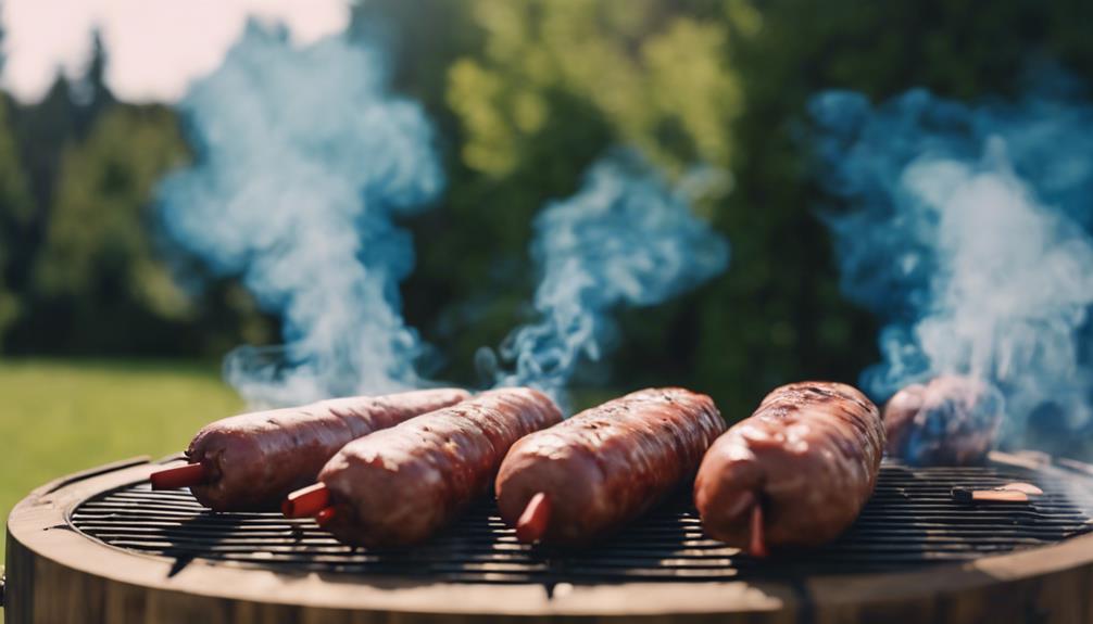 smoking meat over fire