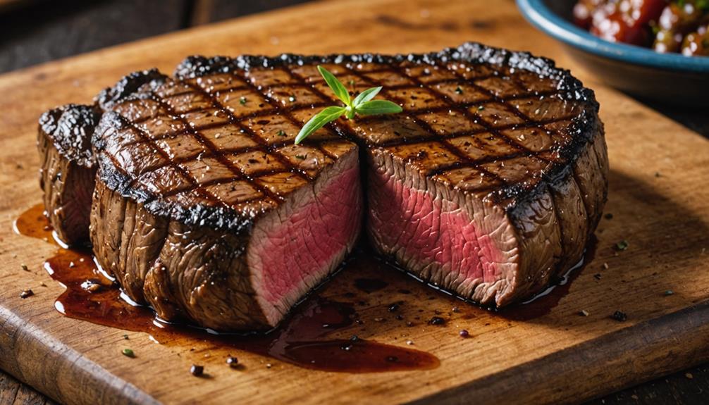 perfectly cooked blue steak